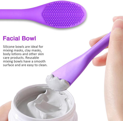 Silicone Mixing Bowl with Face Mask Brushes, 5PCS