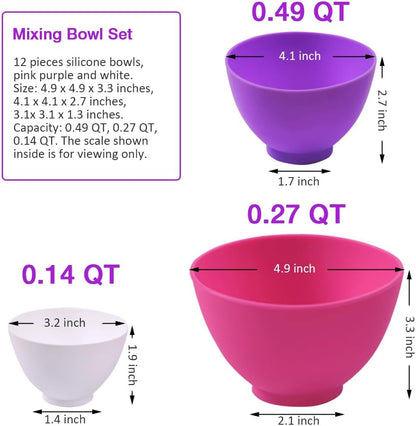 Silicone Mixing Bowl with Face Mask Brushes, 5PCS