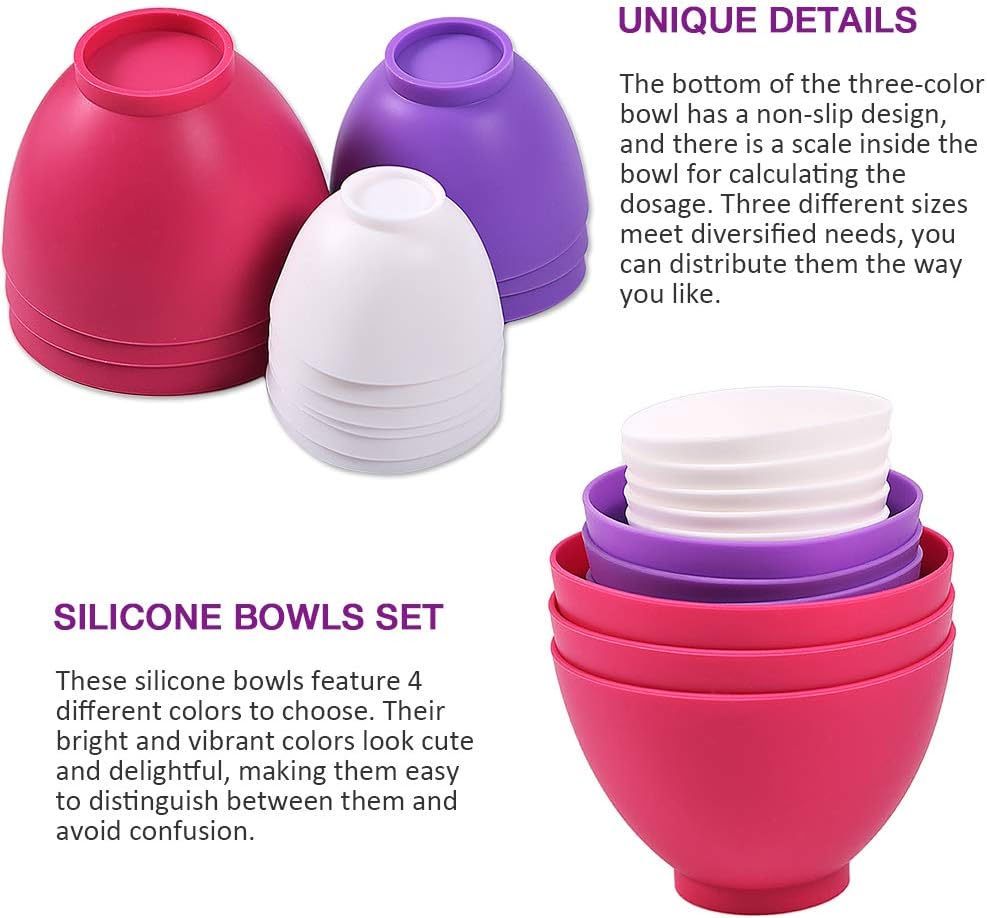 Silicone Mixing Bowl with Face Mask Brushes, 5PCS
