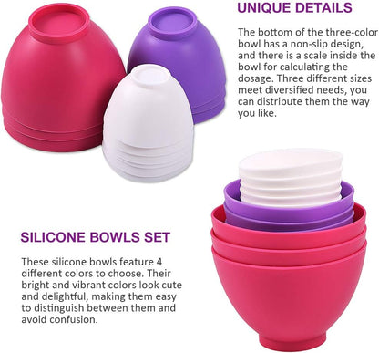 Silicone Mixing Bowl with Face Mask Brushes, 5PCS