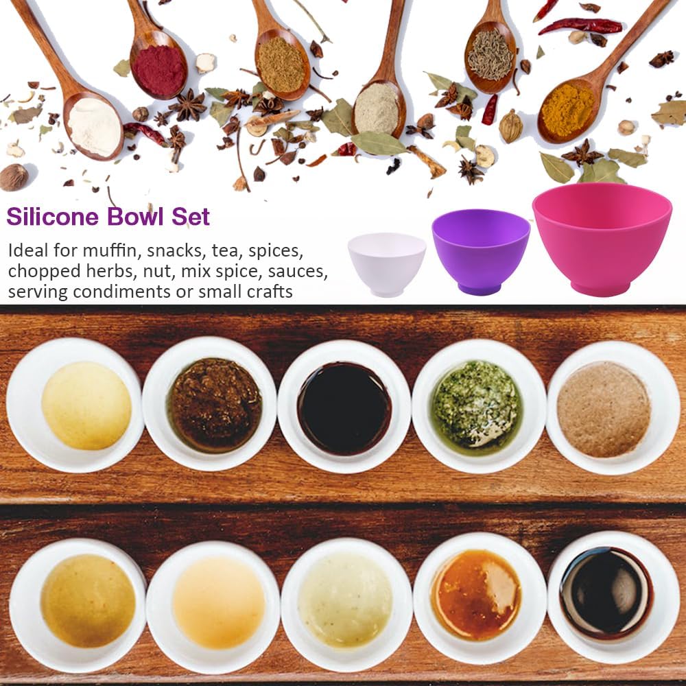 Silicone Mixing Bowl with Face Mask Brushes, 5PCS