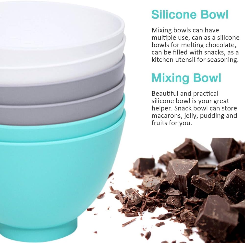 Silicone Mixing Bowl with Face Mask Brushes, 5PCS