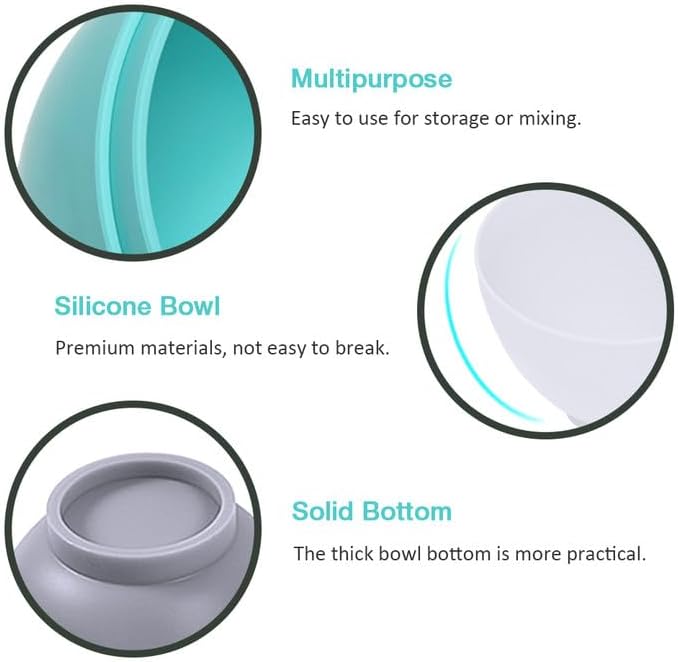 Silicone Mixing Bowl with Face Mask Brushes, 5PCS