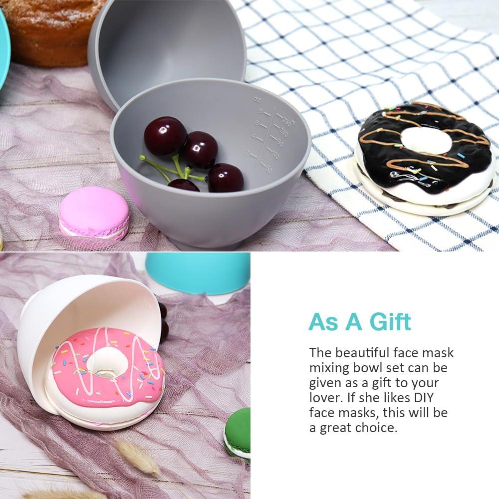 Silicone Mixing Bowl with Face Mask Brushes, 5PCS