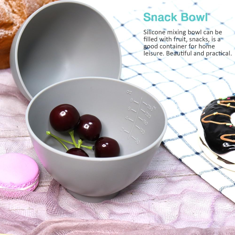 Silicone Mixing Bowl with Face Mask Brushes, 5PCS