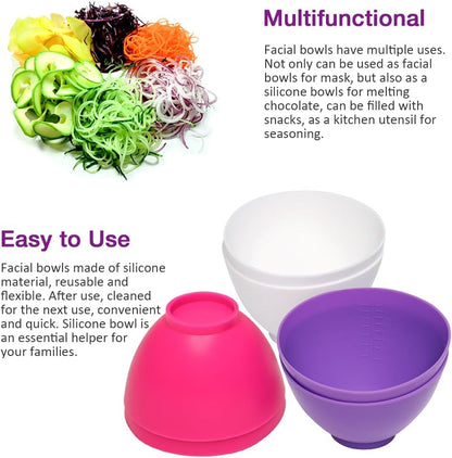Silicone Mixing Bowl with Face Mask Brushes, 5PCS