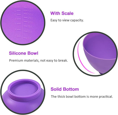 Silicone Mixing Bowl with Face Mask Brushes, 5PCS