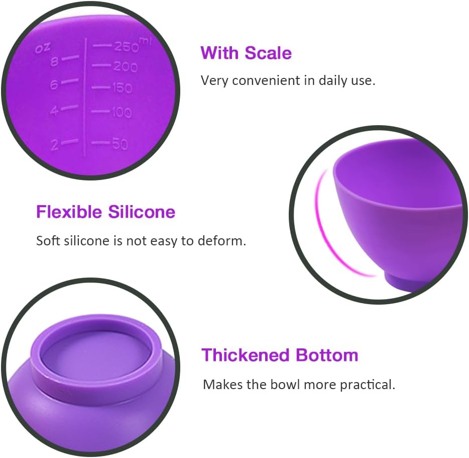 Silicone Mixing Bowl with Face Mask Brushes, 5PCS