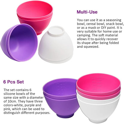 Silicone Mixing Bowl with Face Mask Brushes, 5PCS