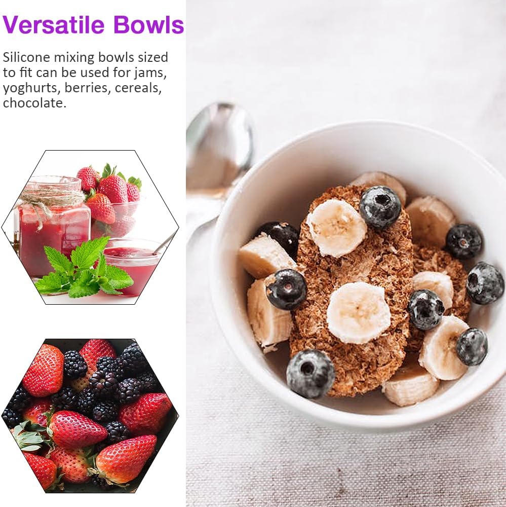 Silicone Mixing Bowl with Face Mask Brushes, 5PCS