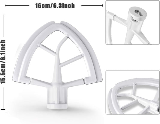 Flex Edge Beater Compatible With KitchenAid 4.5/5 Qt Tilt-Head Mixers,White | Mixer Attachement Compatible With Kitchenaid,For 4.5/5Quart Bowls,Mixer Accessories,Mixer Accessory,Flexible Silicone Scraper