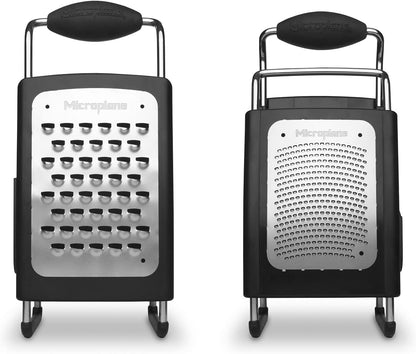 Four Sided Stainless Steel Ultra-Sharp Multi-Purpose Box Grater - Slicer, Fine, Ribbon, and Extra Coarse Blade Styles