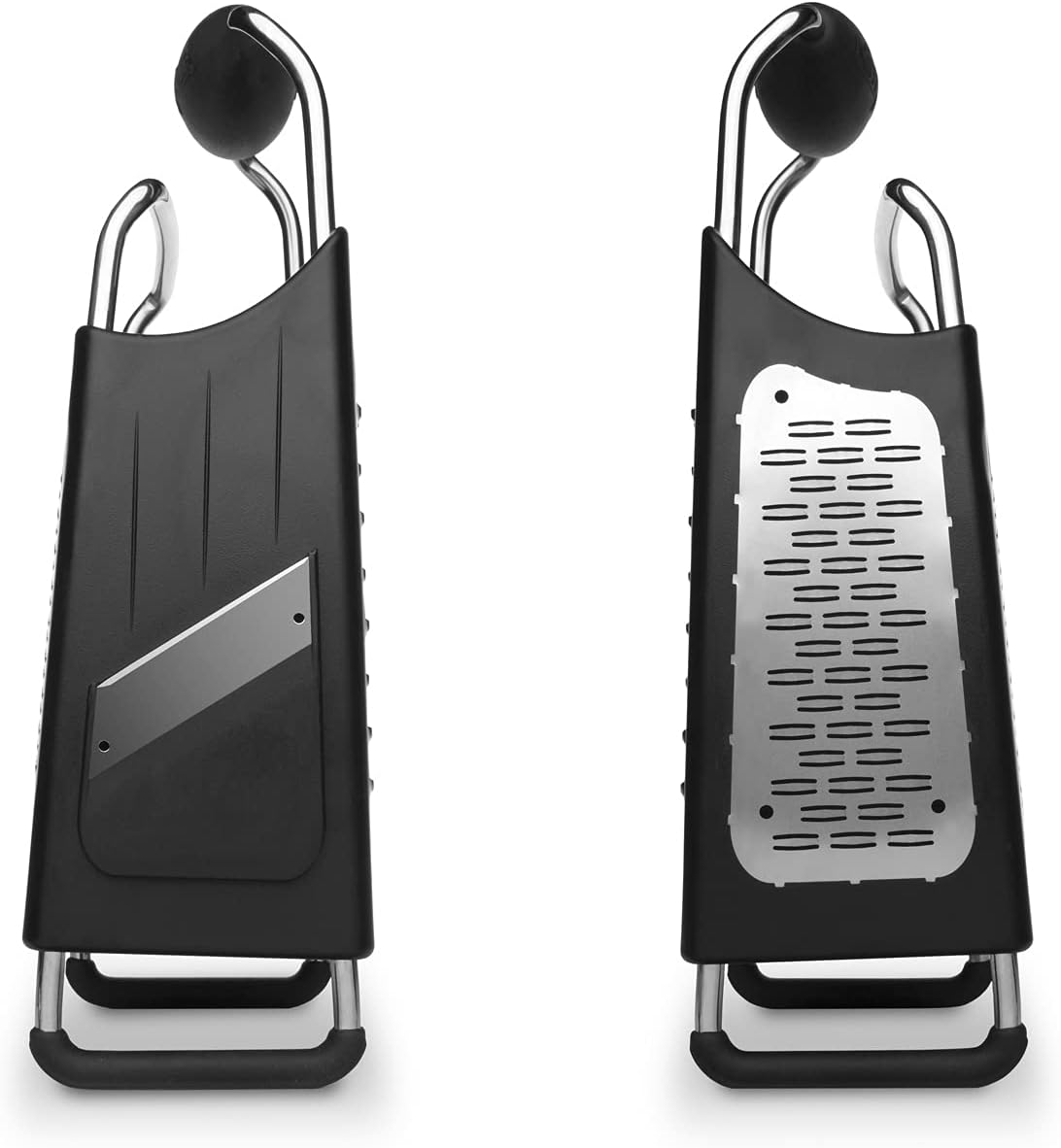 Four Sided Stainless Steel Ultra-Sharp Multi-Purpose Box Grater - Slicer, Fine, Ribbon, and Extra Coarse Blade Styles