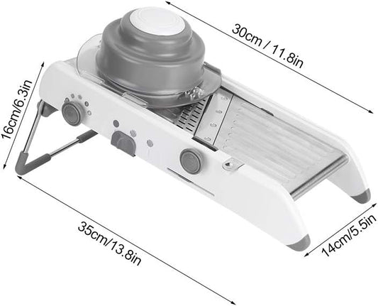 Adjustable Mandoline Slicer, Mandoline Slicer for Kitchen Stainless Steel Vegetable Chopper with 4 Adjustable Blades, Veggie Onion Tomato Slicer Julienne Cutter