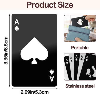 40Pcs Ace of Spades Bottle Openers, Poker Card Bottle Openers Portable Stainless Steel Can Opener Credit Card Size Beer Bottles Can Cap Opener for Wallet Pocket Wedding Party Good Gift