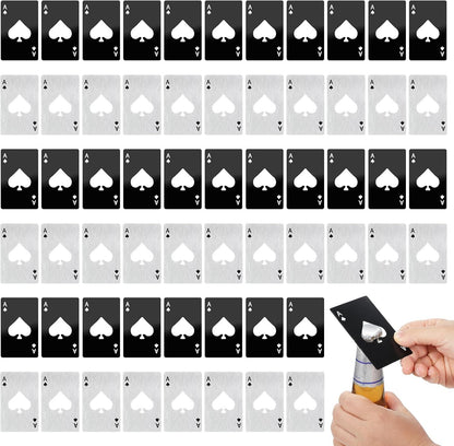 40Pcs Ace of Spades Bottle Openers, Poker Card Bottle Openers Portable Stainless Steel Can Opener Credit Card Size Beer Bottles Can Cap Opener for Wallet Pocket Wedding Party Good Gift