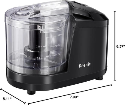 1.5-Cup One-Touch Electric Food Chopper, 100W Mini Food Processor Meat Grinder, Mix, Chop, Mince and Blend Vegetables, Fruits, Nuts, Meats, Stainless Steel Blade (Red)