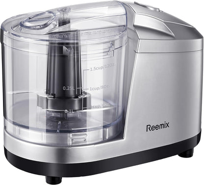 1.5-Cup One-Touch Electric Food Chopper, 100W Mini Food Processor Meat Grinder, Mix, Chop, Mince and Blend Vegetables, Fruits, Nuts, Meats, Stainless Steel Blade (Red)