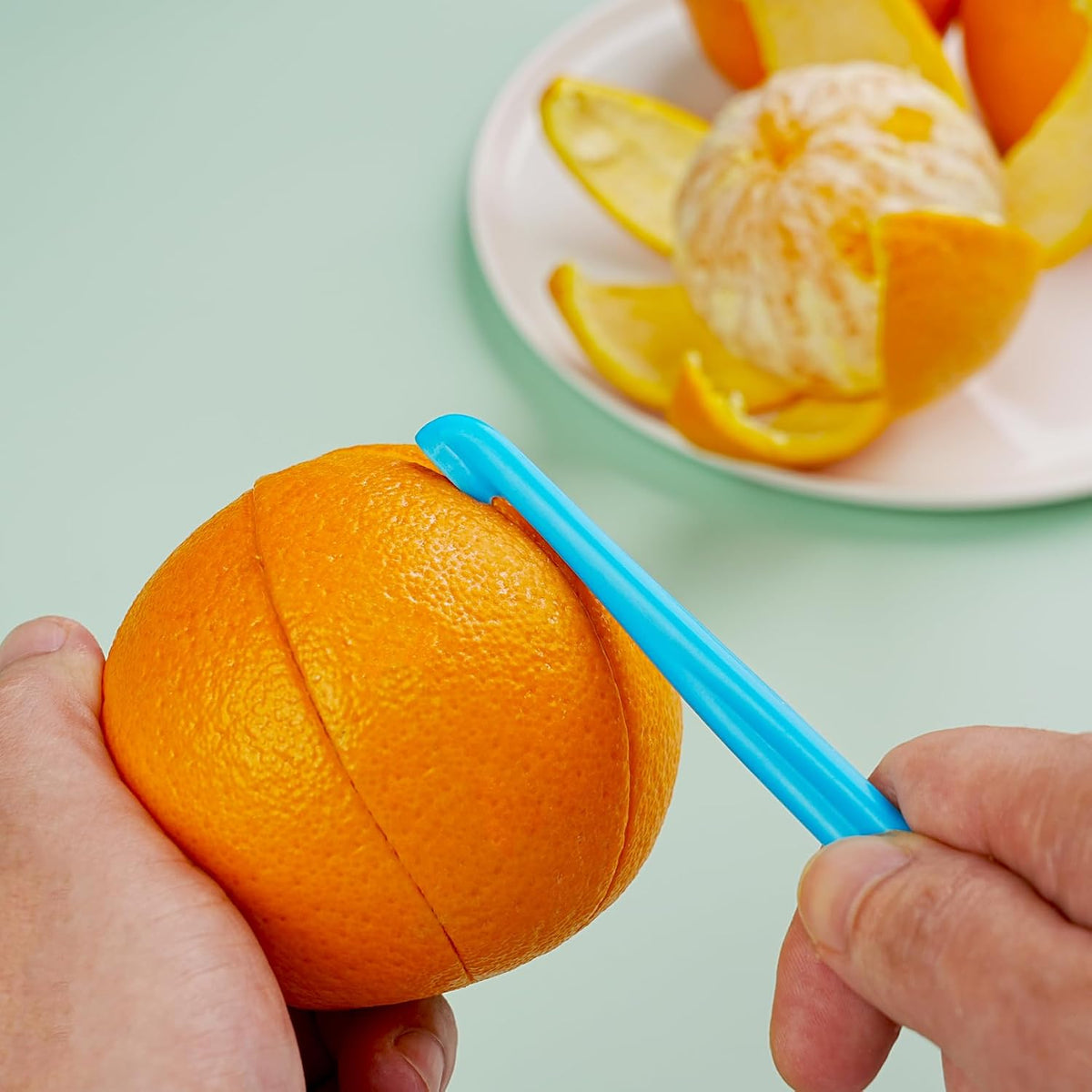 6 Orange Peeler Set Orange Peeler Easy Open Citrus Lemon Citrus Peeler Cutter Vegetable Slicer Fruit Tools Kitchen Gadgets(Neon Bright Color)