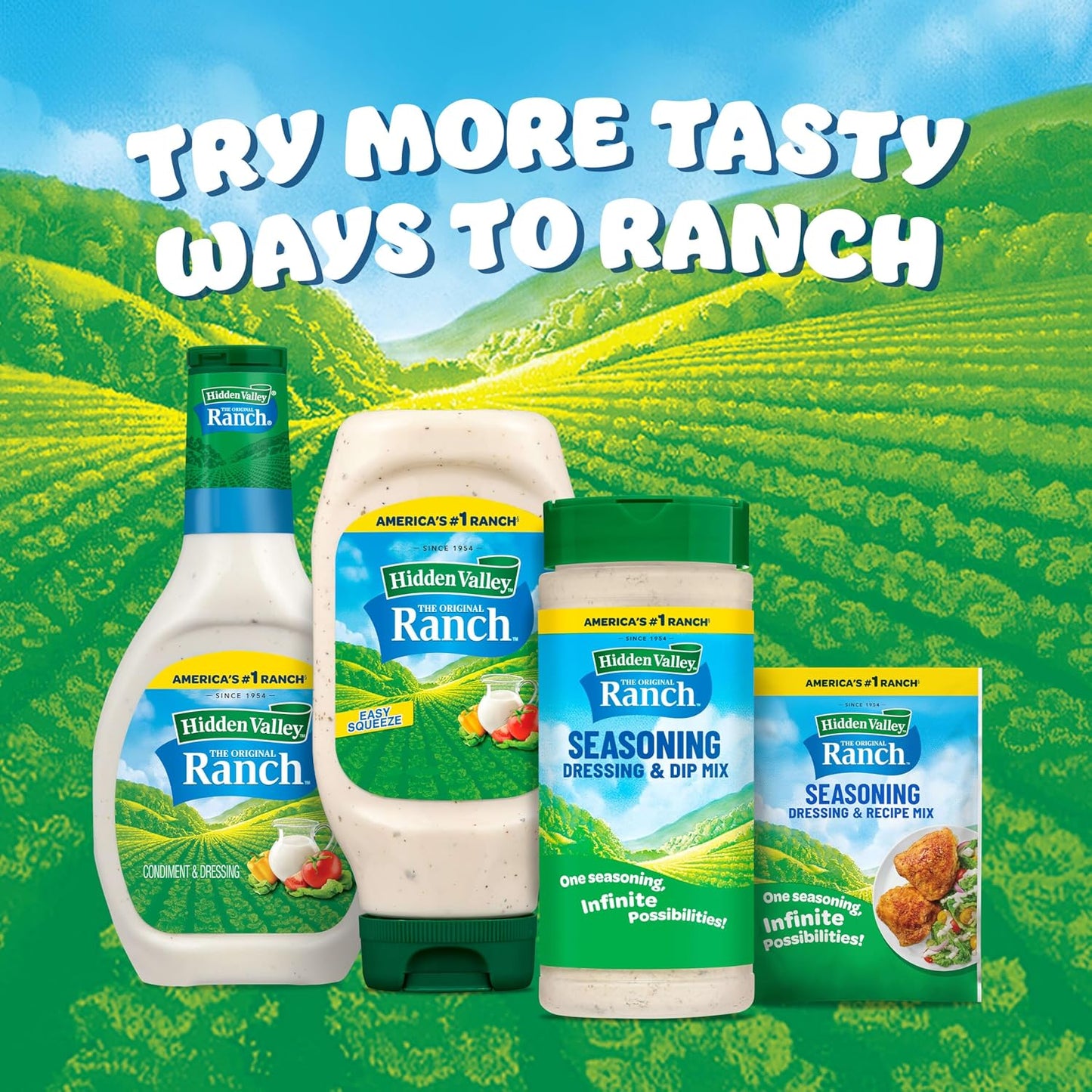 Original Ranch Condiment and Dressing, Easy Squeeze Bottle, 24 Fl Oz (Package May Vary)