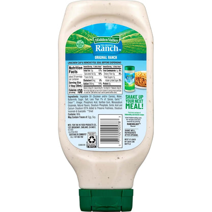 Original Ranch Condiment and Dressing, Easy Squeeze Bottle, 24 Fl Oz (Package May Vary)