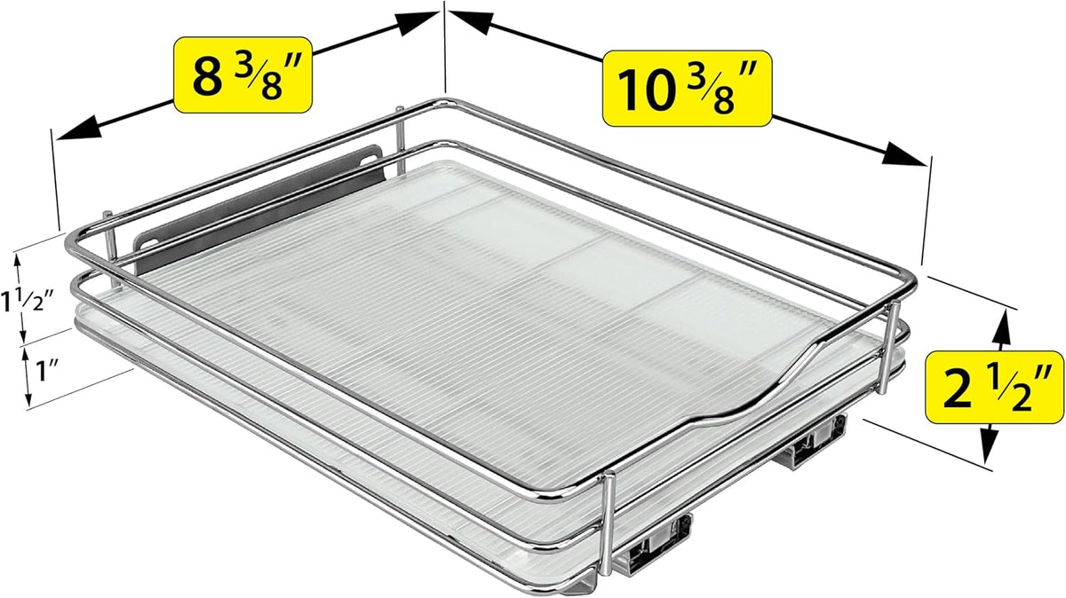 ® Pull Out Spice Organization for Cabinets - 4-3/8 inch Wide – Spice Rack for Inside Cabinets, Slide Out Spice Rack Organizer for cabinet – Pull Out Spice Rack, Sliding 2 Tier Chrome