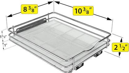 ® Pull Out Spice Organization for Cabinets - 4-3/8 inch Wide – Spice Rack for Inside Cabinets, Slide Out Spice Rack Organizer for cabinet – Pull Out Spice Rack, Sliding 2 Tier Chrome