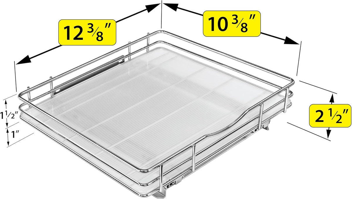 ® Pull Out Spice Organization for Cabinets - 4-3/8 inch Wide – Spice Rack for Inside Cabinets, Slide Out Spice Rack Organizer for cabinet – Pull Out Spice Rack, Sliding 2 Tier Chrome