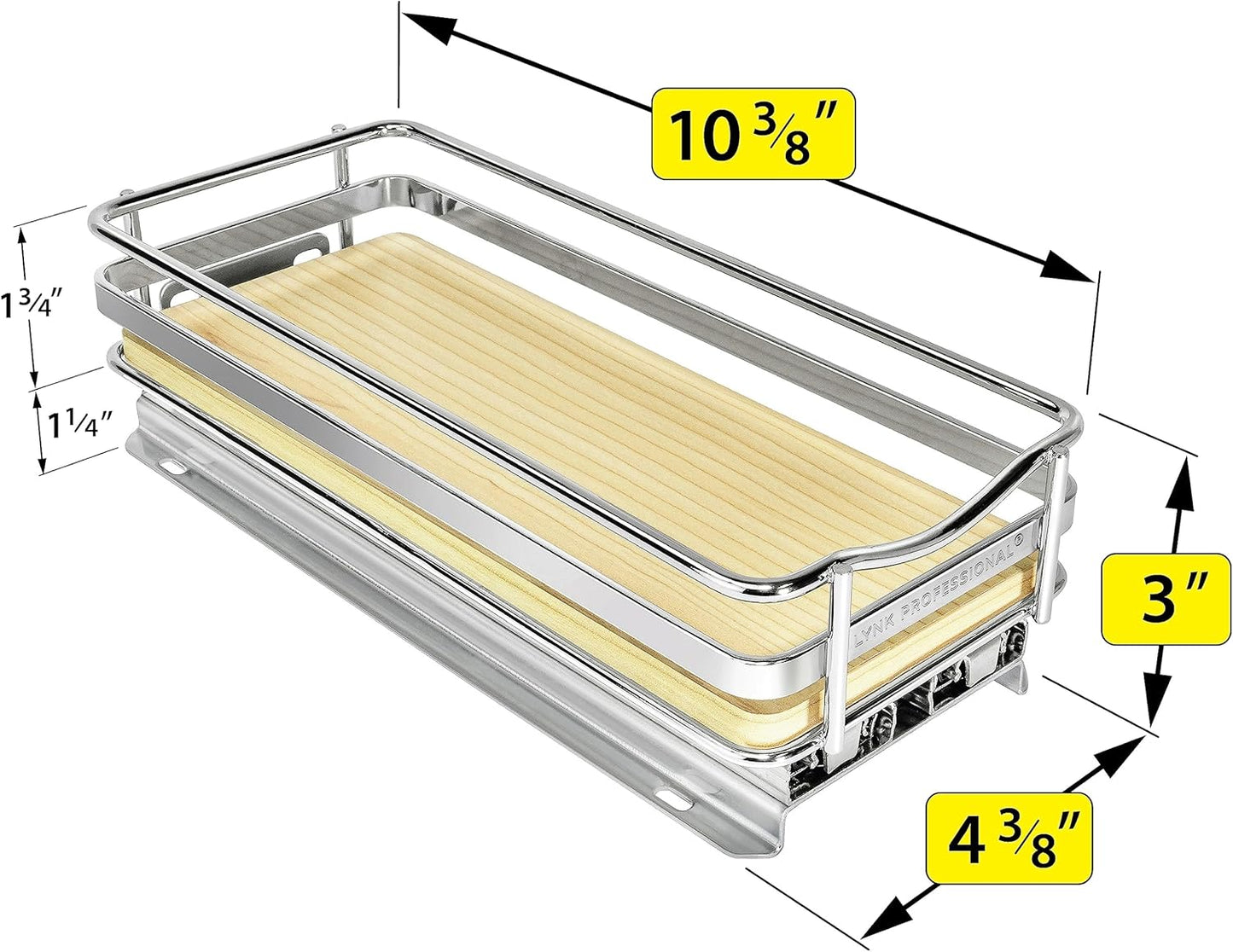 ® Pull Out Spice Organization for Cabinets - 4-3/8 inch Wide – Spice Rack for Inside Cabinets, Slide Out Spice Rack Organizer for cabinet – Pull Out Spice Rack, Sliding 2 Tier Chrome