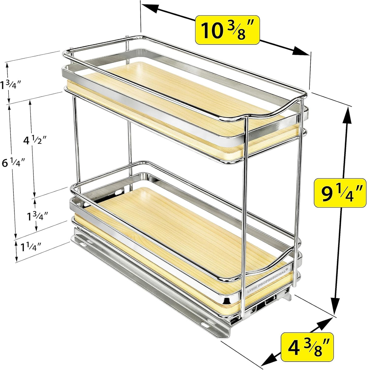 ® Pull Out Spice Organization for Cabinets - 4-3/8 inch Wide – Spice Rack for Inside Cabinets, Slide Out Spice Rack Organizer for cabinet – Pull Out Spice Rack, Sliding 2 Tier Chrome