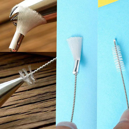 4 Pack Piping Tip Cleaning Brush Double-Headed Nylon Hard Bristle Brushes Pipe Tube Cleaner for Cake Decorating Tips Nozzle Baking Pastry Bags Mouth Frosting Icing Dispenser