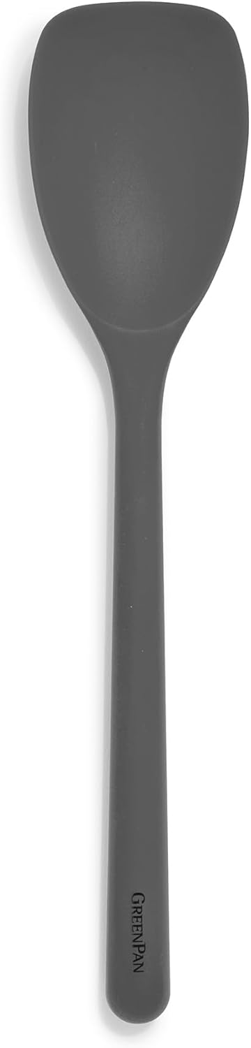 Silicone Ladle, Soup Mixing Stirring Serving, Cooking Kitchen Utensil, Flexible Rubber Nonstick Cookware, Rigid Steel Core, Heat-Resistant, Anti-Slip Handle, BPA-Free, Dishwasher Safe, Gray