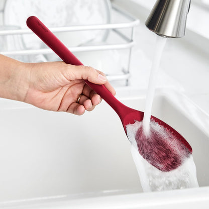 Silicone Ladle, Soup Mixing Stirring Serving, Cooking Kitchen Utensil, Flexible Rubber Nonstick Cookware, Rigid Steel Core, Heat-Resistant, Anti-Slip Handle, BPA-Free, Dishwasher Safe, Gray