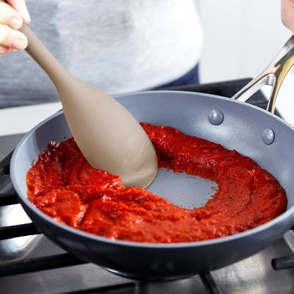 Silicone Ladle, Soup Mixing Stirring Serving, Cooking Kitchen Utensil, Flexible Rubber Nonstick Cookware, Rigid Steel Core, Heat-Resistant, Anti-Slip Handle, BPA-Free, Dishwasher Safe, Gray