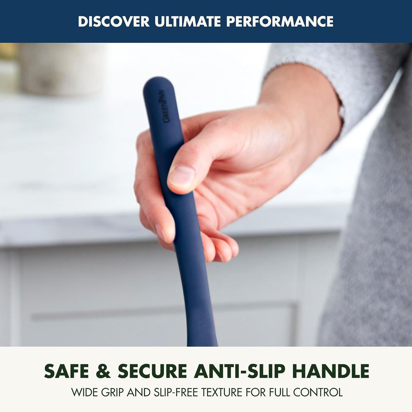 Silicone Ladle, Soup Mixing Stirring Serving, Cooking Kitchen Utensil, Flexible Rubber Nonstick Cookware, Rigid Steel Core, Heat-Resistant, Anti-Slip Handle, BPA-Free, Dishwasher Safe, Gray