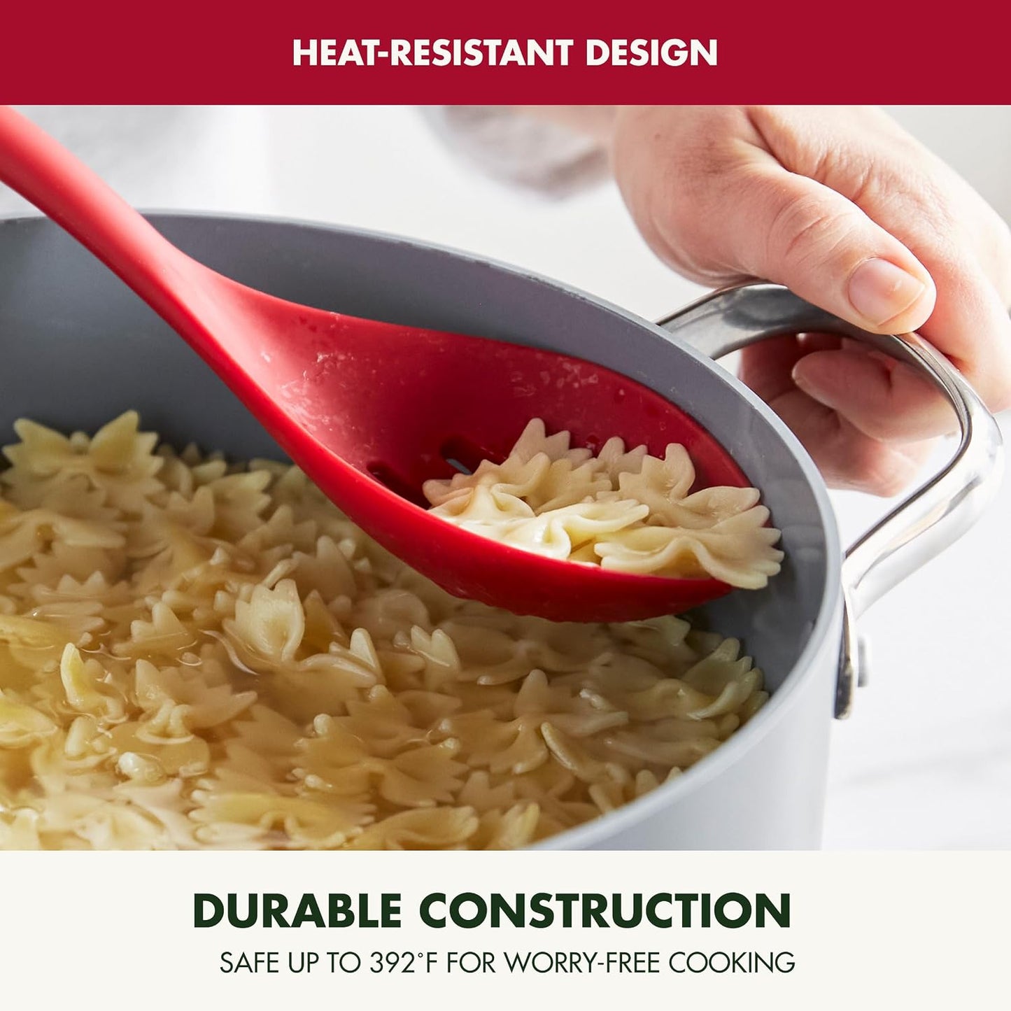 Silicone Ladle, Soup Mixing Stirring Serving, Cooking Kitchen Utensil, Flexible Rubber Nonstick Cookware, Rigid Steel Core, Heat-Resistant, Anti-Slip Handle, BPA-Free, Dishwasher Safe, Gray