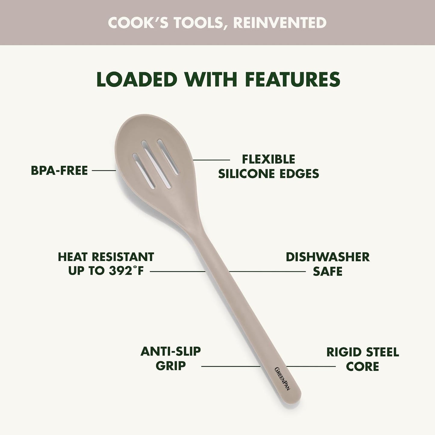 Silicone Ladle, Soup Mixing Stirring Serving, Cooking Kitchen Utensil, Flexible Rubber Nonstick Cookware, Rigid Steel Core, Heat-Resistant, Anti-Slip Handle, BPA-Free, Dishwasher Safe, Gray