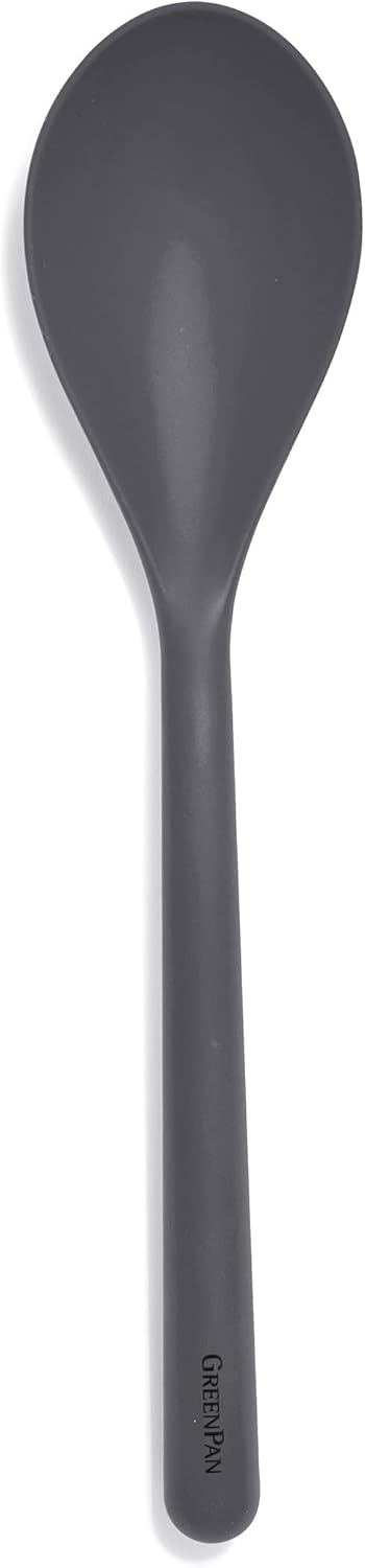 Silicone Ladle, Soup Mixing Stirring Serving, Cooking Kitchen Utensil, Flexible Rubber Nonstick Cookware, Rigid Steel Core, Heat-Resistant, Anti-Slip Handle, BPA-Free, Dishwasher Safe, Gray