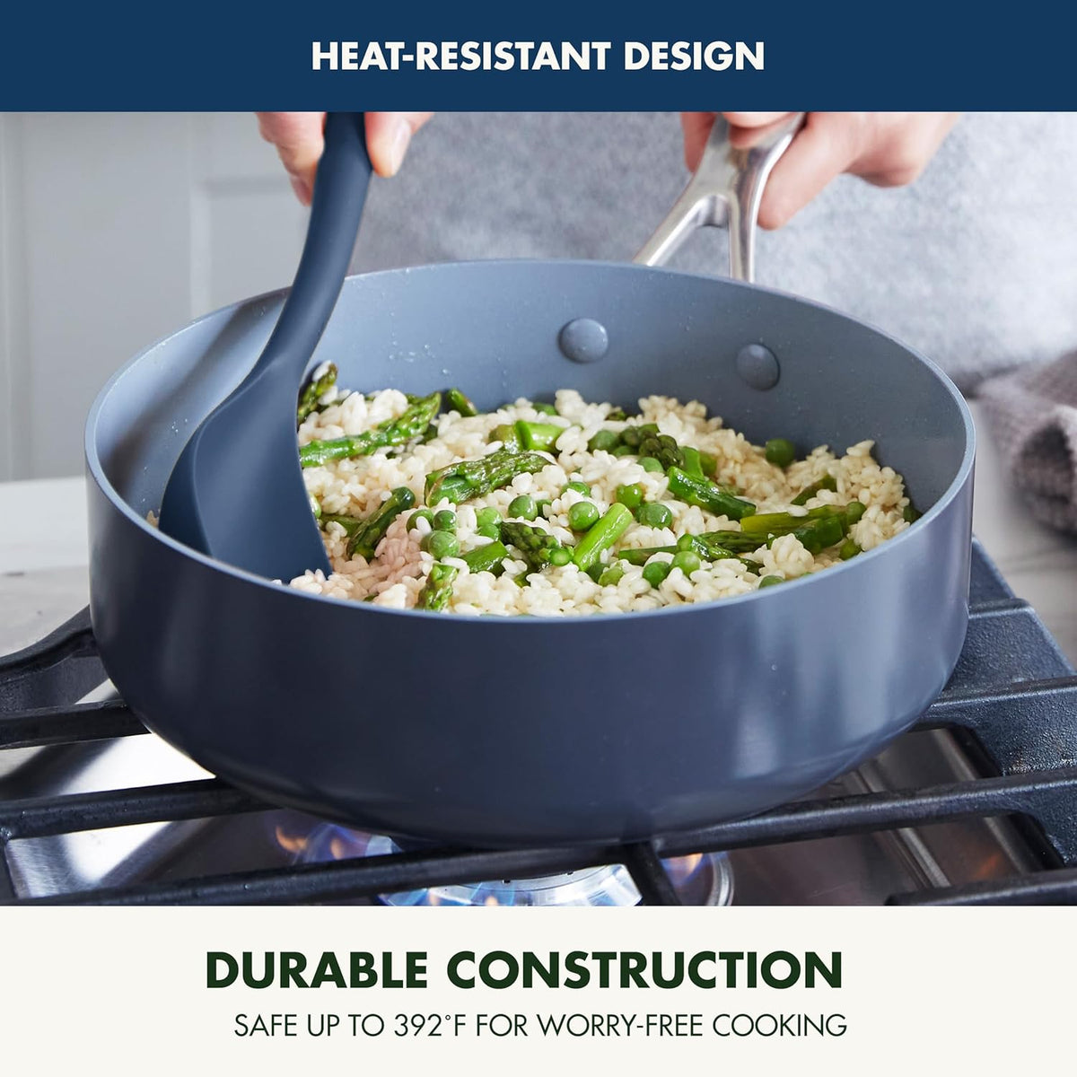 Silicone Ladle, Soup Mixing Stirring Serving, Cooking Kitchen Utensil, Flexible Rubber Nonstick Cookware, Rigid Steel Core, Heat-Resistant, Anti-Slip Handle, BPA-Free, Dishwasher Safe, Gray