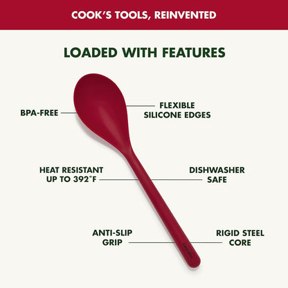 Silicone Ladle, Soup Mixing Stirring Serving, Cooking Kitchen Utensil, Flexible Rubber Nonstick Cookware, Rigid Steel Core, Heat-Resistant, Anti-Slip Handle, BPA-Free, Dishwasher Safe, Gray