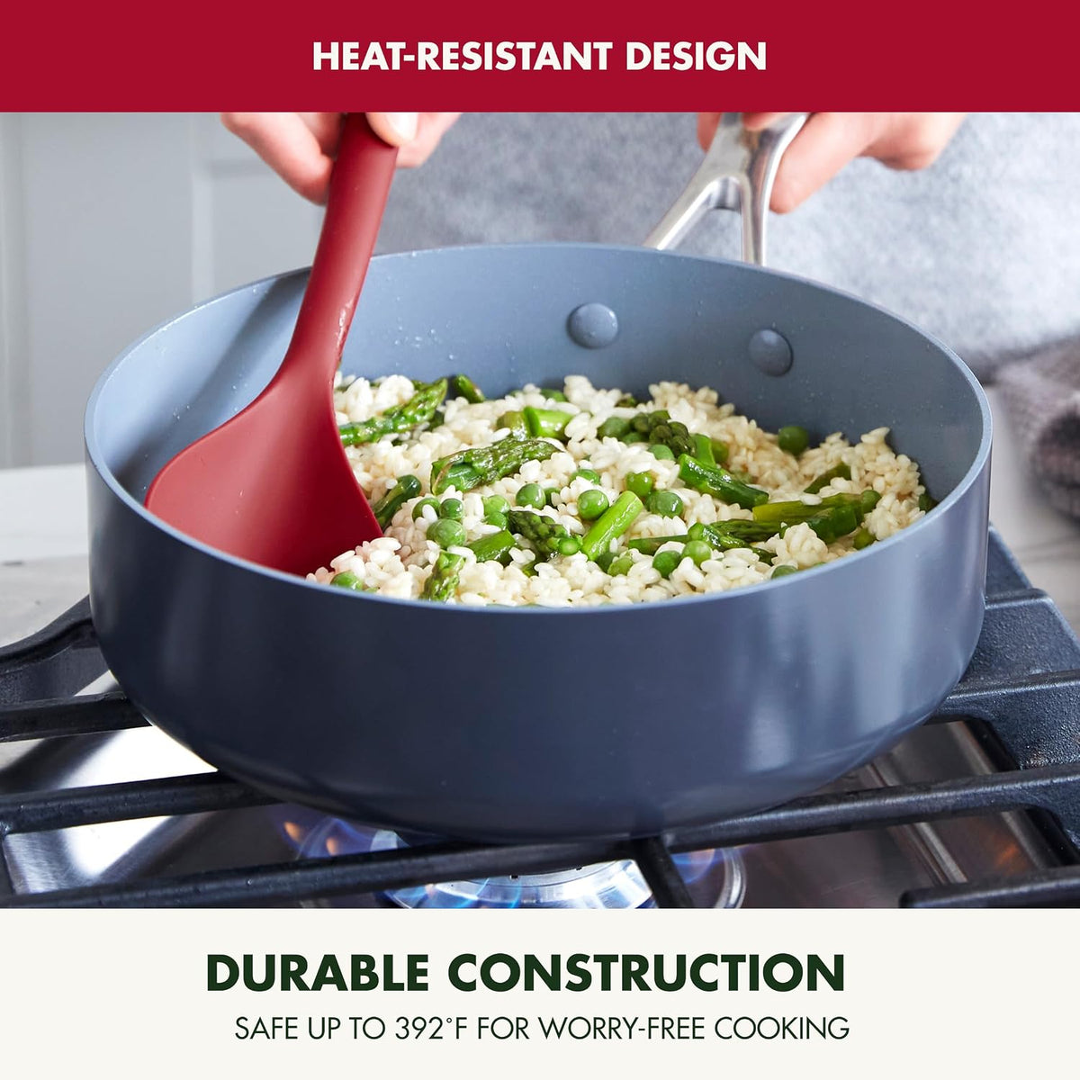 Silicone Ladle, Soup Mixing Stirring Serving, Cooking Kitchen Utensil, Flexible Rubber Nonstick Cookware, Rigid Steel Core, Heat-Resistant, Anti-Slip Handle, BPA-Free, Dishwasher Safe, Gray