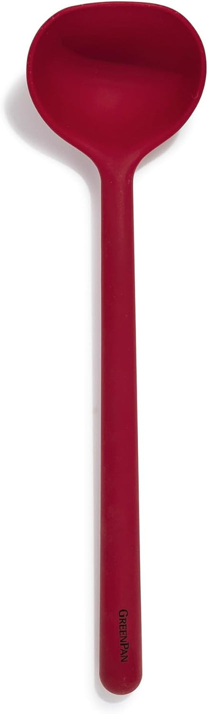 Silicone Ladle, Soup Mixing Stirring Serving, Cooking Kitchen Utensil, Flexible Rubber Nonstick Cookware, Rigid Steel Core, Heat-Resistant, Anti-Slip Handle, BPA-Free, Dishwasher Safe, Gray