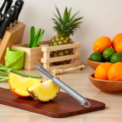 Silver Pineapple Eye Peeler Remover Tool, Multipurpose Pineapple Eye Clip,Pineapple Eye Cutter V Shape Stainless Steel Pineapple Eye Peeler Remover for Home Kitchen Peelers