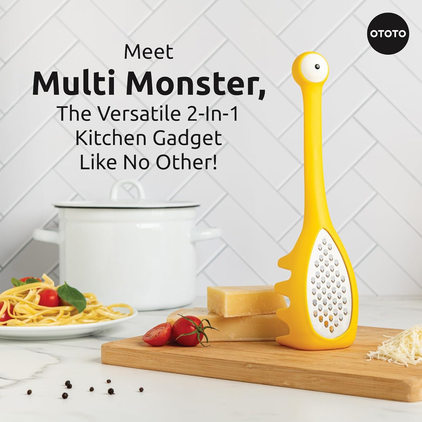 Grater - Stainless Steel, BPA Free, Dishwasher Safe, Fun Kitchen Gadget, Vegetable Shredder, Cute Kitchen Gifts & Accessories (Pepito Gnome Grater, Red)