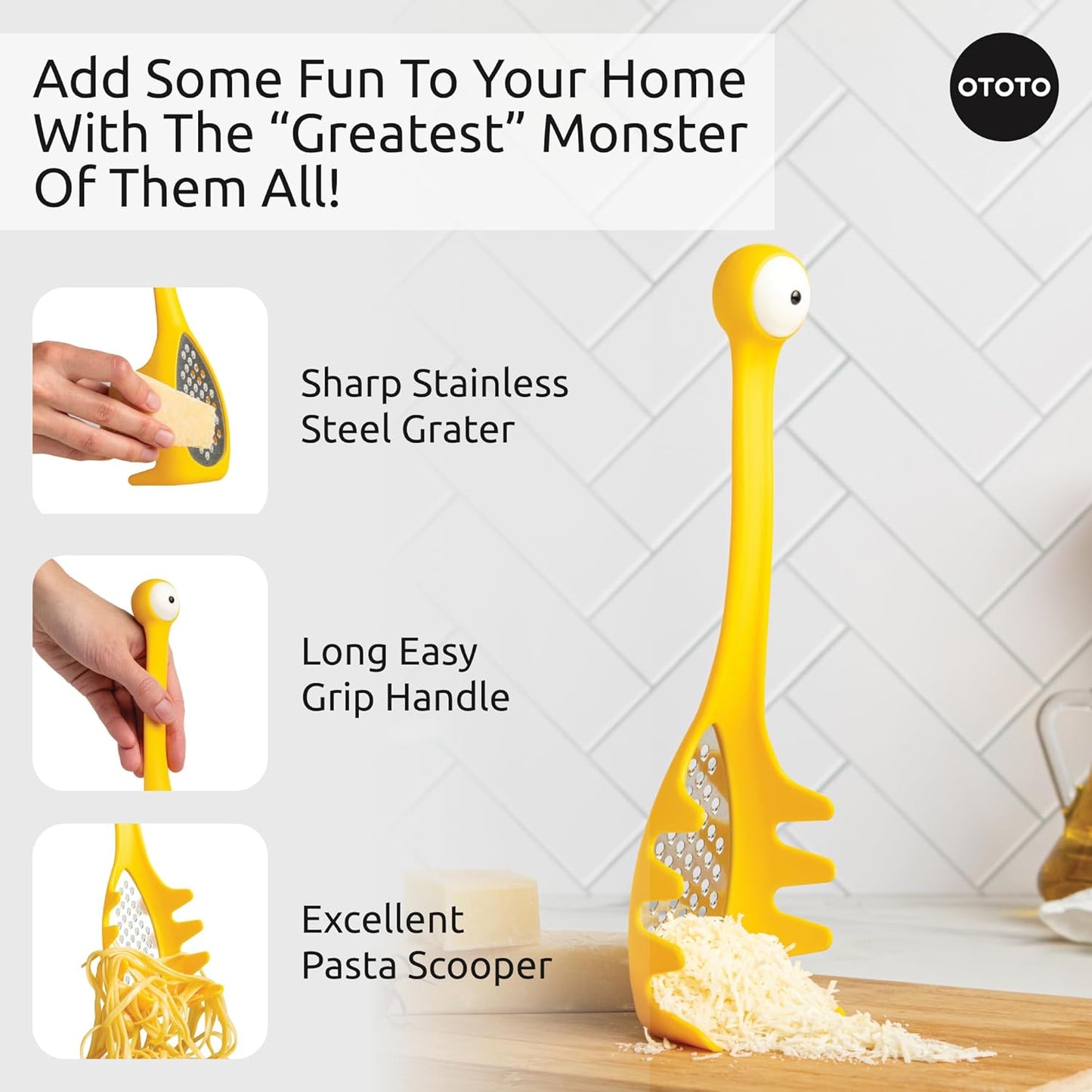 Grater - Stainless Steel, BPA Free, Dishwasher Safe, Fun Kitchen Gadget, Vegetable Shredder, Cute Kitchen Gifts & Accessories (Pepito Gnome Grater, Red)