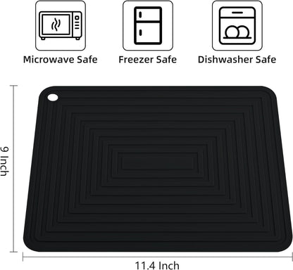 Silicone Trivets Mats for Hot Pots & Pans & Dishes, Hot Pads for Kitchen, Multipurpose Heat Resistant Mat for Kitchen Counter, Durable & Flexible Silicone Pot Holder Set 2 Rectangular Purple
