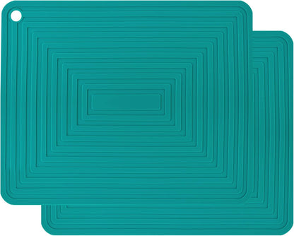 Silicone Trivets Mats for Hot Pots & Pans & Dishes, Hot Pads for Kitchen, Multipurpose Heat Resistant Mat for Kitchen Counter, Durable & Flexible Silicone Pot Holder Set 2 Rectangular Purple