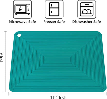 Silicone Trivets Mats for Hot Pots & Pans & Dishes, Hot Pads for Kitchen, Multipurpose Heat Resistant Mat for Kitchen Counter, Durable & Flexible Silicone Pot Holder Set 2 Rectangular Purple