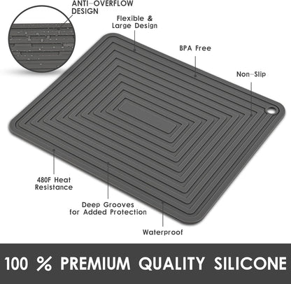 Silicone Trivets Mats for Hot Pots & Pans & Dishes, Hot Pads for Kitchen, Multipurpose Heat Resistant Mat for Kitchen Counter, Durable & Flexible Silicone Pot Holder Set 2 Rectangular Purple