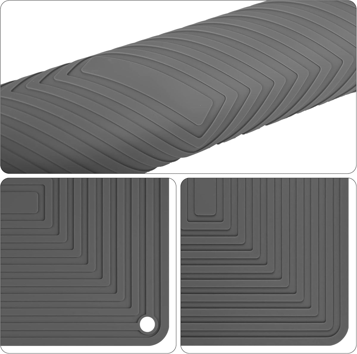 Silicone Trivets Mats for Hot Pots & Pans & Dishes, Hot Pads for Kitchen, Multipurpose Heat Resistant Mat for Kitchen Counter, Durable & Flexible Silicone Pot Holder Set 2 Rectangular Purple